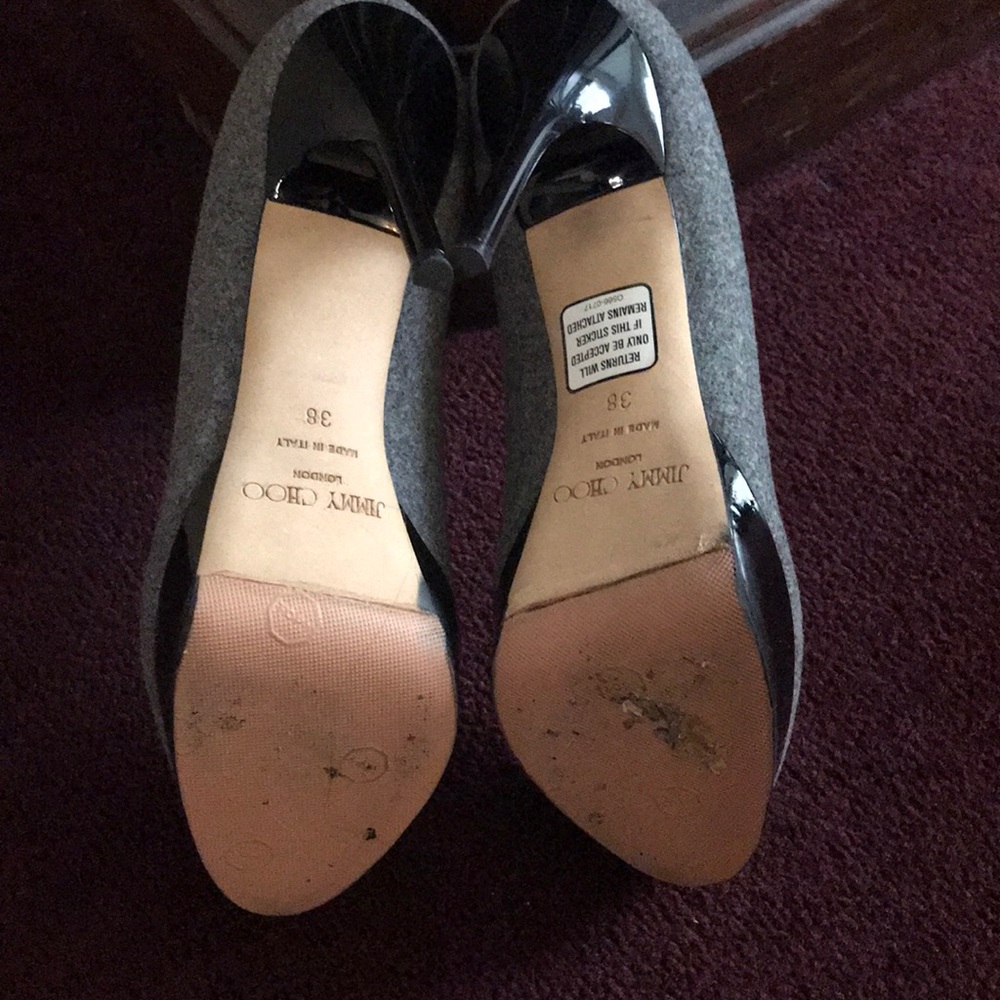 ❤️JIMMY CHOO COSMIC GREY FLANNEL PUMP - Picture 7 of 8